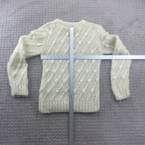 Vintage 70s Knit Sweater Women Small White Clothes To You Interlocking Knits - Picture 4 of 6